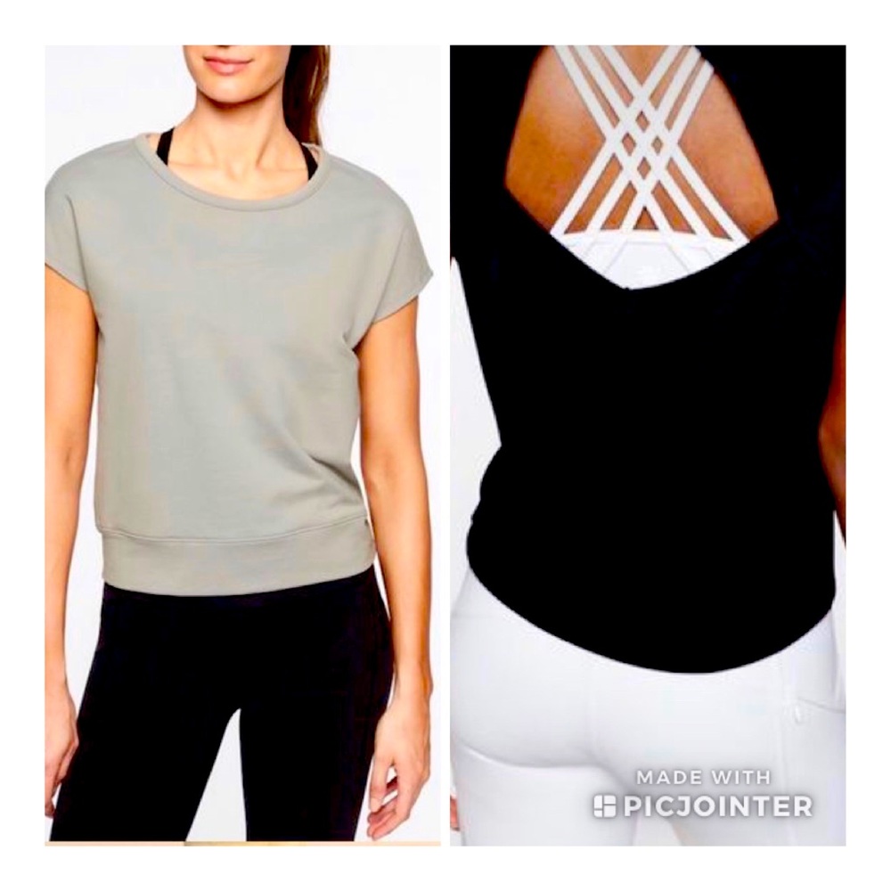 BLACK NWOT ATHLETA OPEN BACK SZ SM TOP